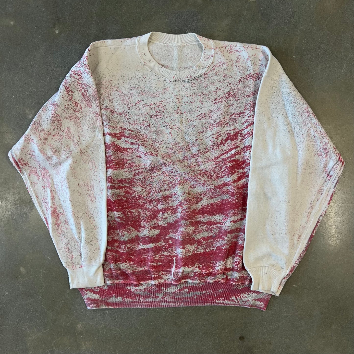 1990s Red/White Splatter AOP Crewneck [L]