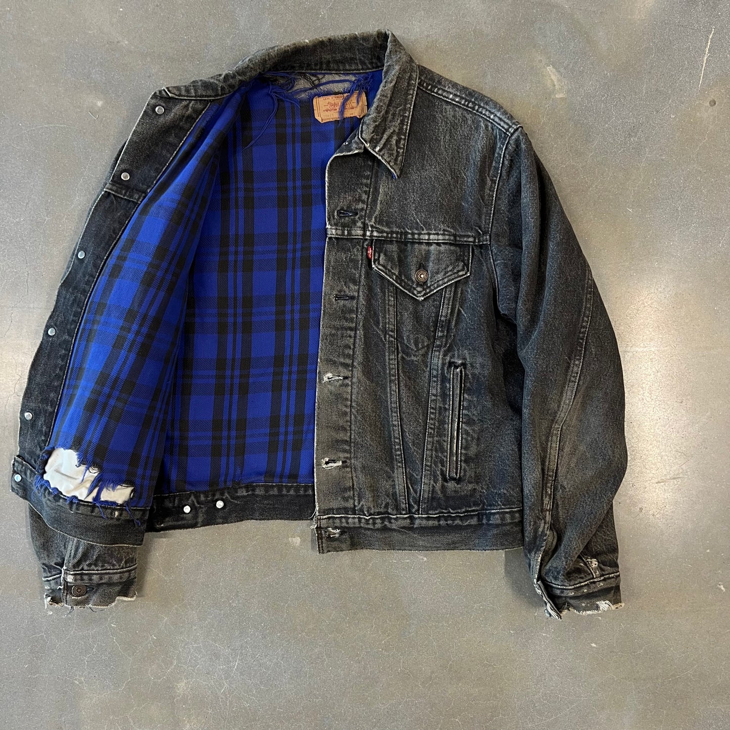 1990s Flannel Lined Levis Made in USA Trucker Jacket