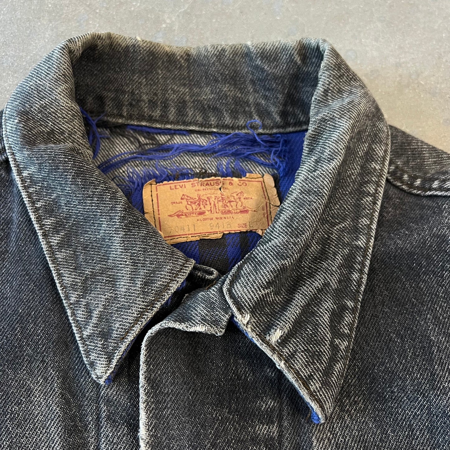 1990s Flannel Lined Levis Made in USA Trucker Jacket
