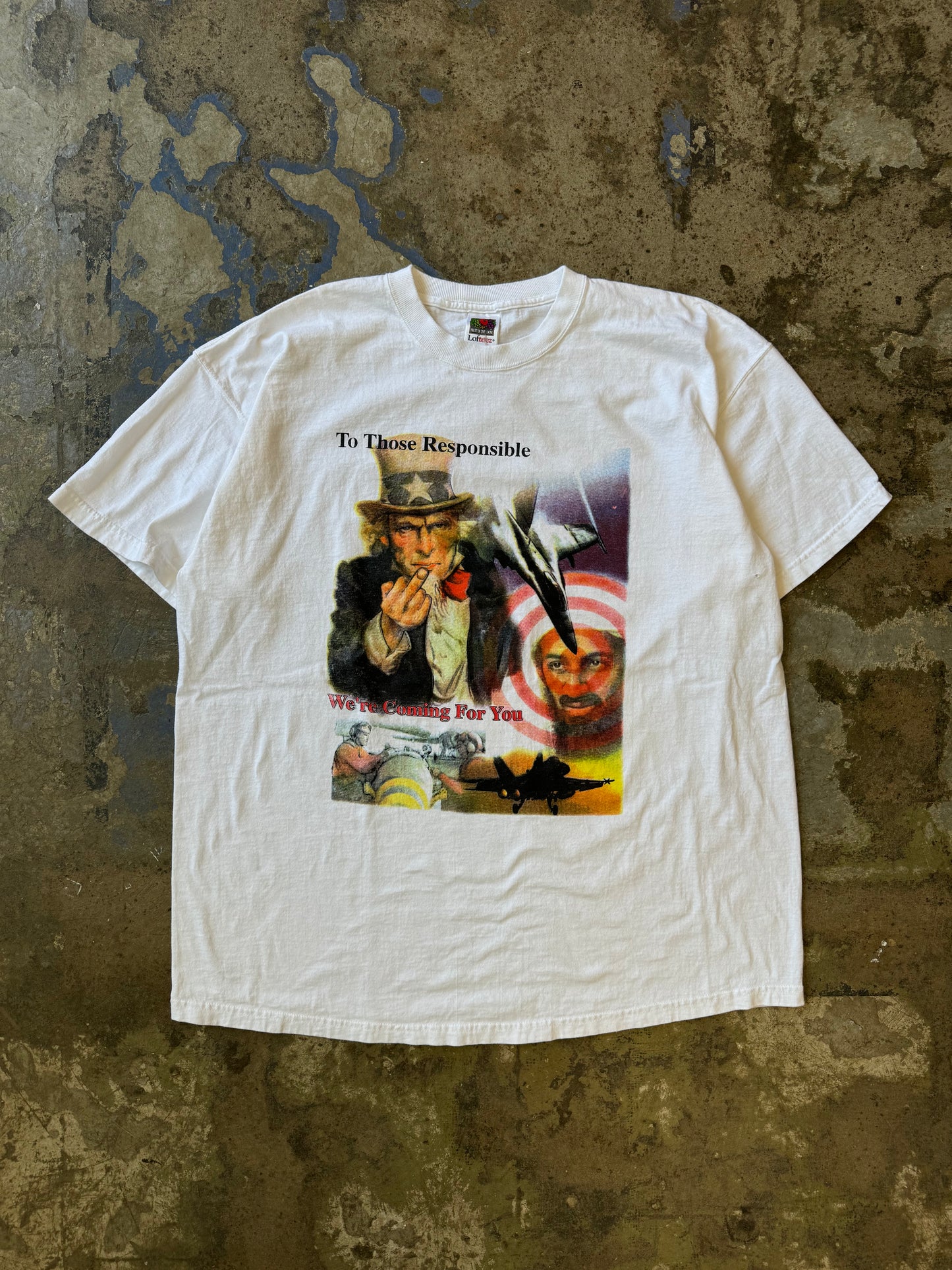 Vintage Y2K Uncle Sam / Osama Bin Laden T-Shirt [XXL]
