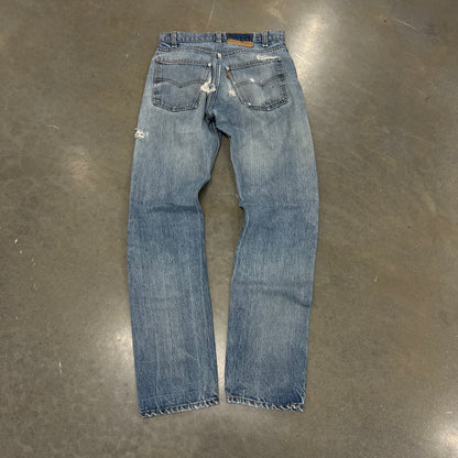1990s Distressed Levis Orange Tab 505 Straight Leg Denim [30x31]