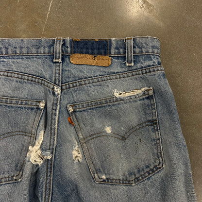 1990s Distressed Levis Orange Tab 505 Straight Leg Denim [30x31]