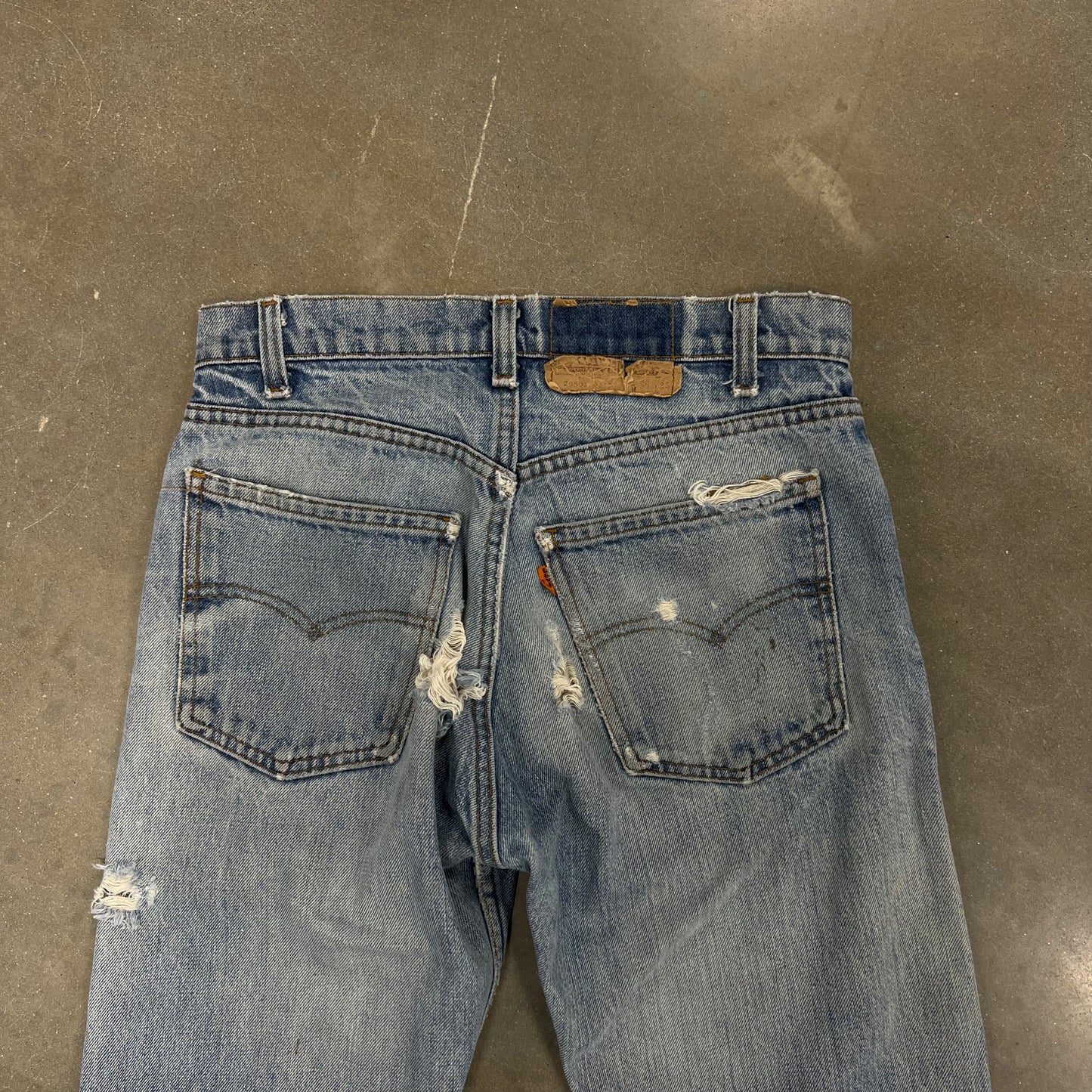 1990s Distressed Levis Orange Tab 505 Straight Leg Denim [30x31]