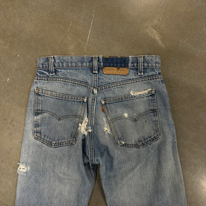 1990s Distressed Levis Orange Tab 505 Straight Leg Denim [30x31]