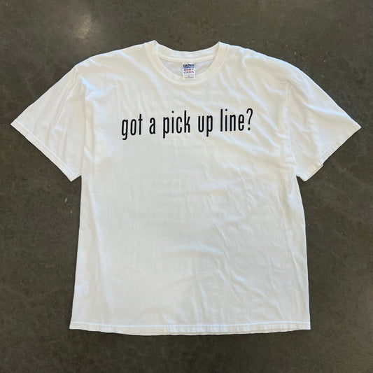 Y2K "Got A Pick Up Line?" Mellow Mushroom T-Shirt [XL]