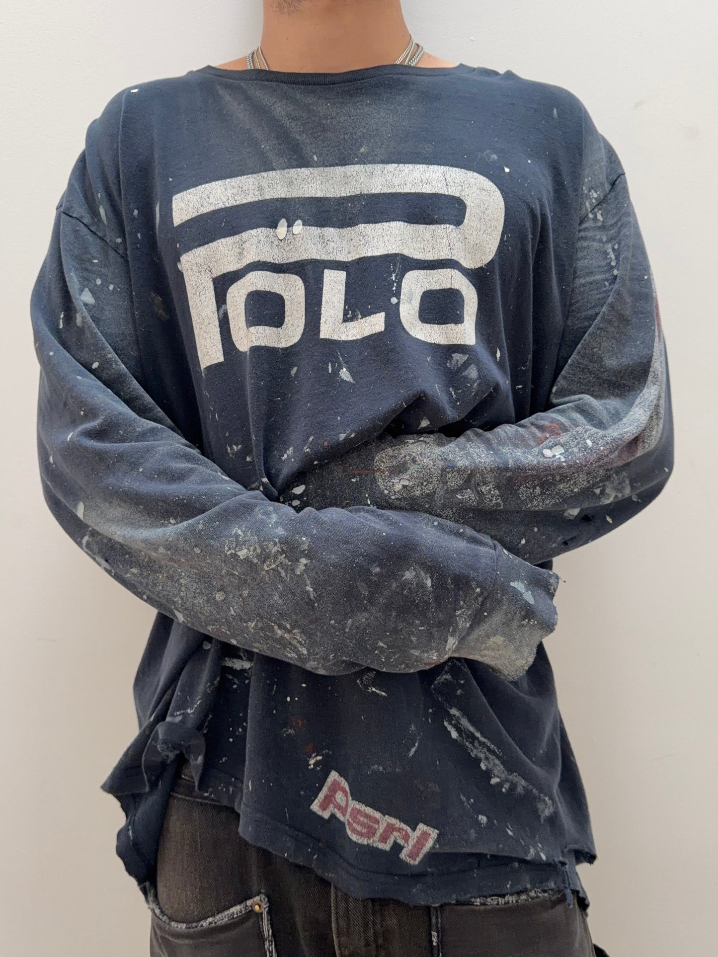 2000s Polo Thrashed Painted Longsleeve [XL]