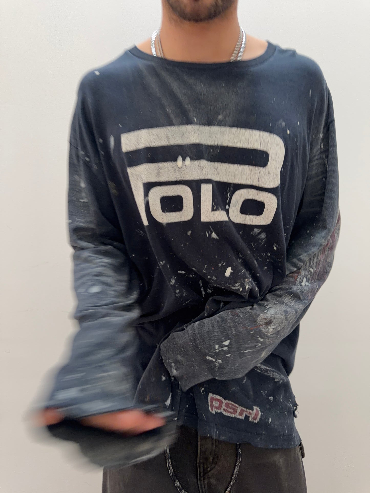 2000s Polo Thrashed Painted Longsleeve [XL]