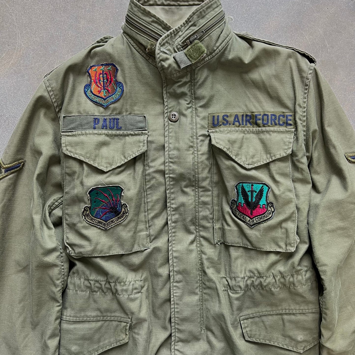 Vintage 1986 U.S. Air Force OG-107 Patched Jacket [S/M]