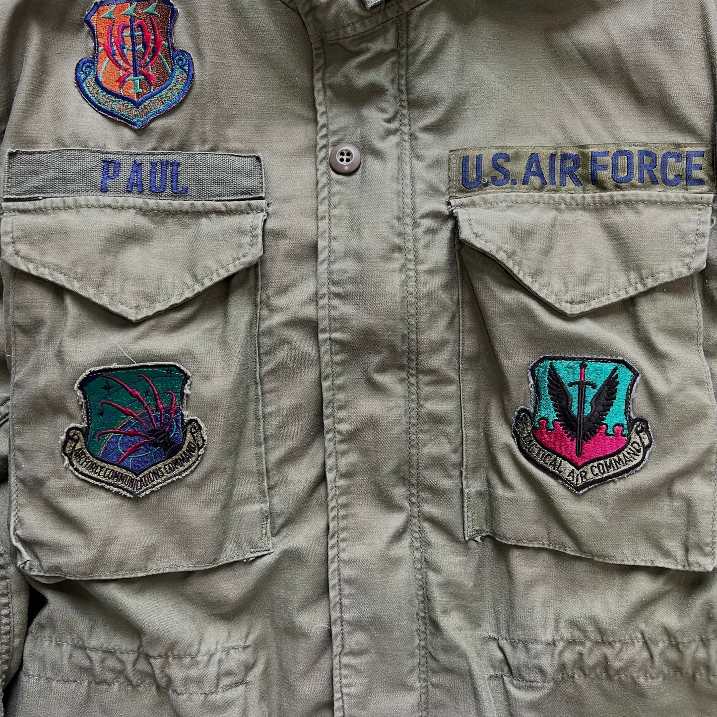 Vintage 1986 U.S. Air Force OG-107 Patched Jacket [S/M]