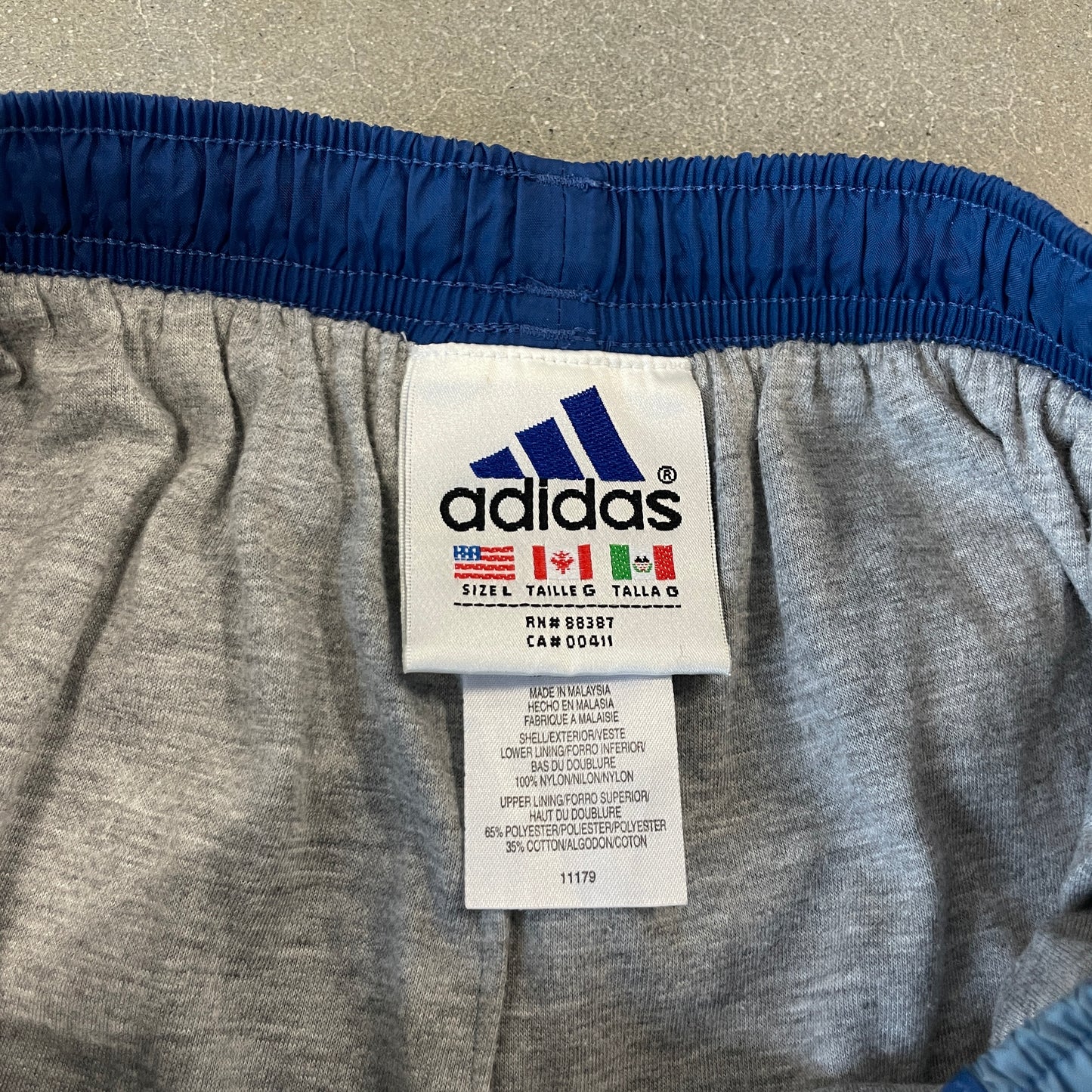 1990s Adidas Blue Baggy Pants [L]