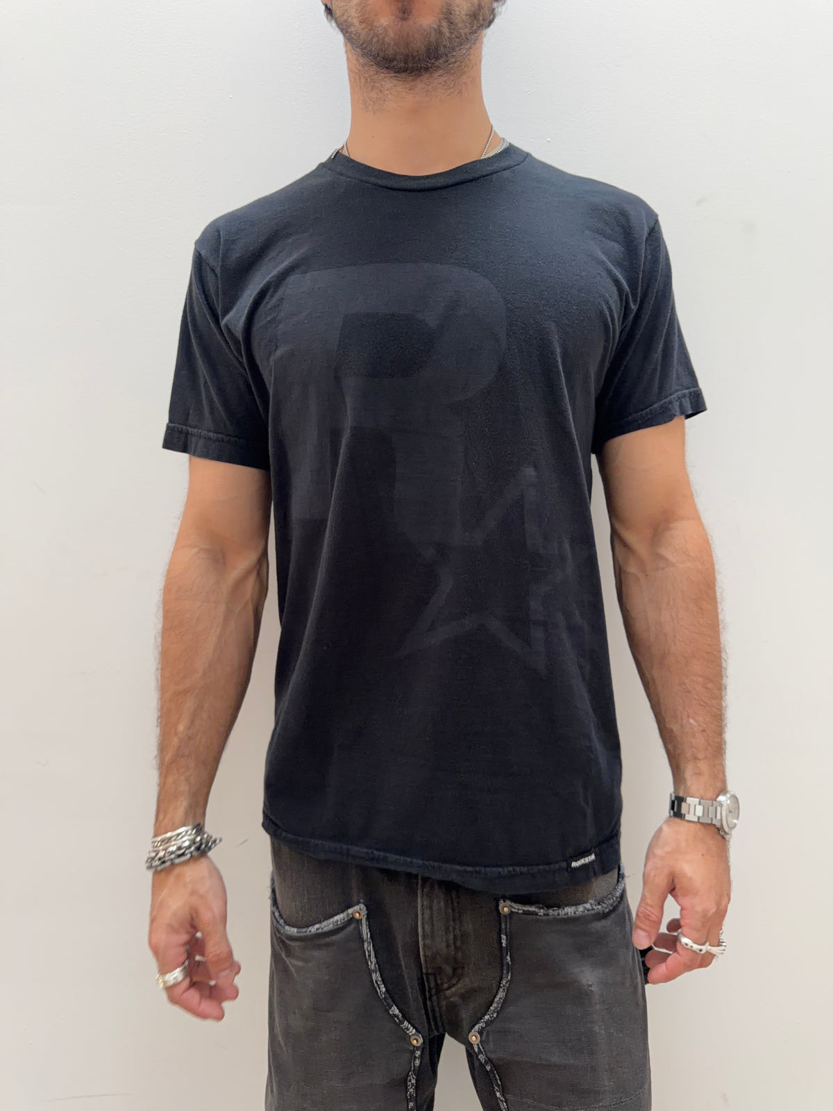 2000s Rockstar Tonal Logo T-Shirt [M]