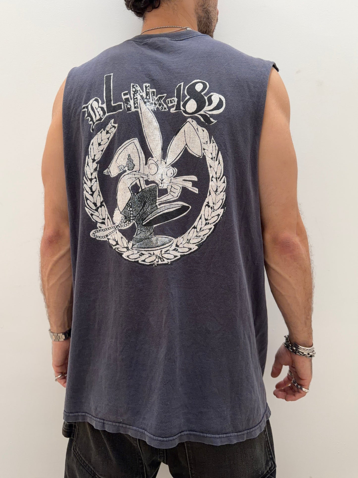 2000s Blink 182 Cut-off Shirt [L]