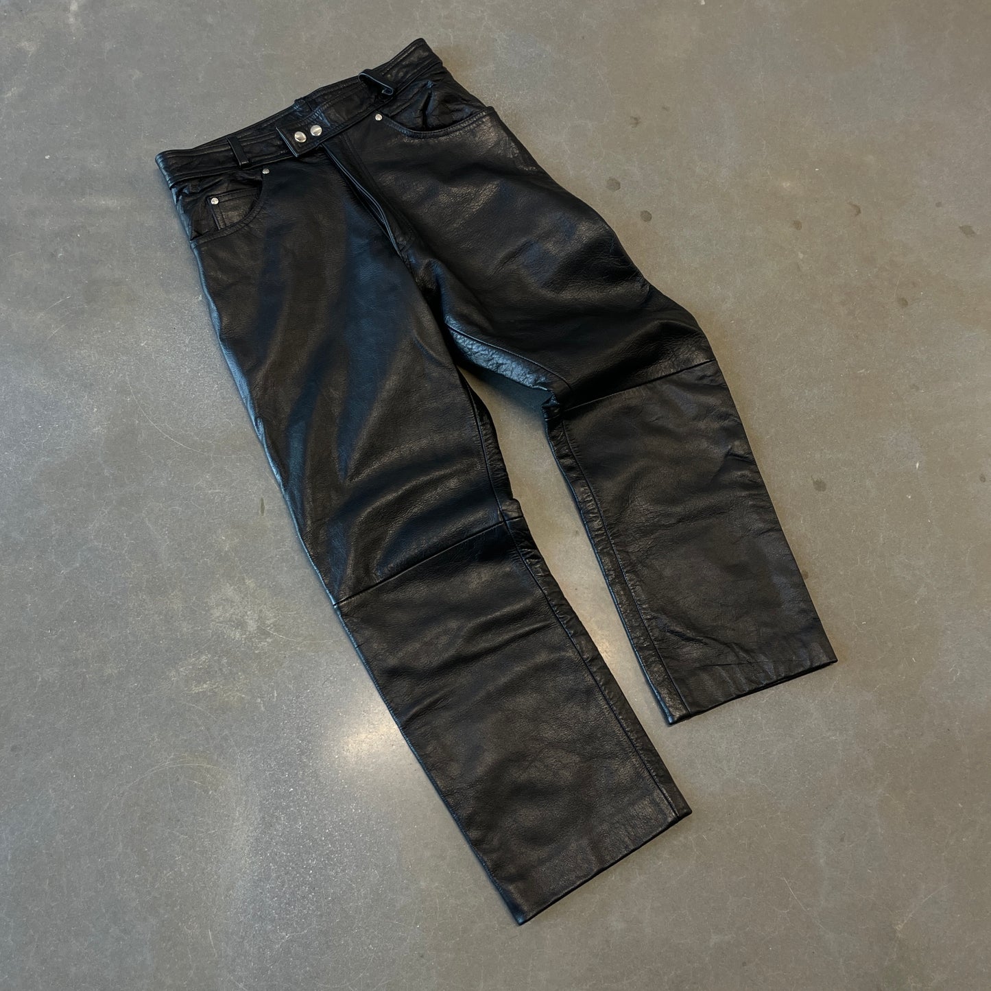 1990s Heavy Leather Biker Pants [31x30]