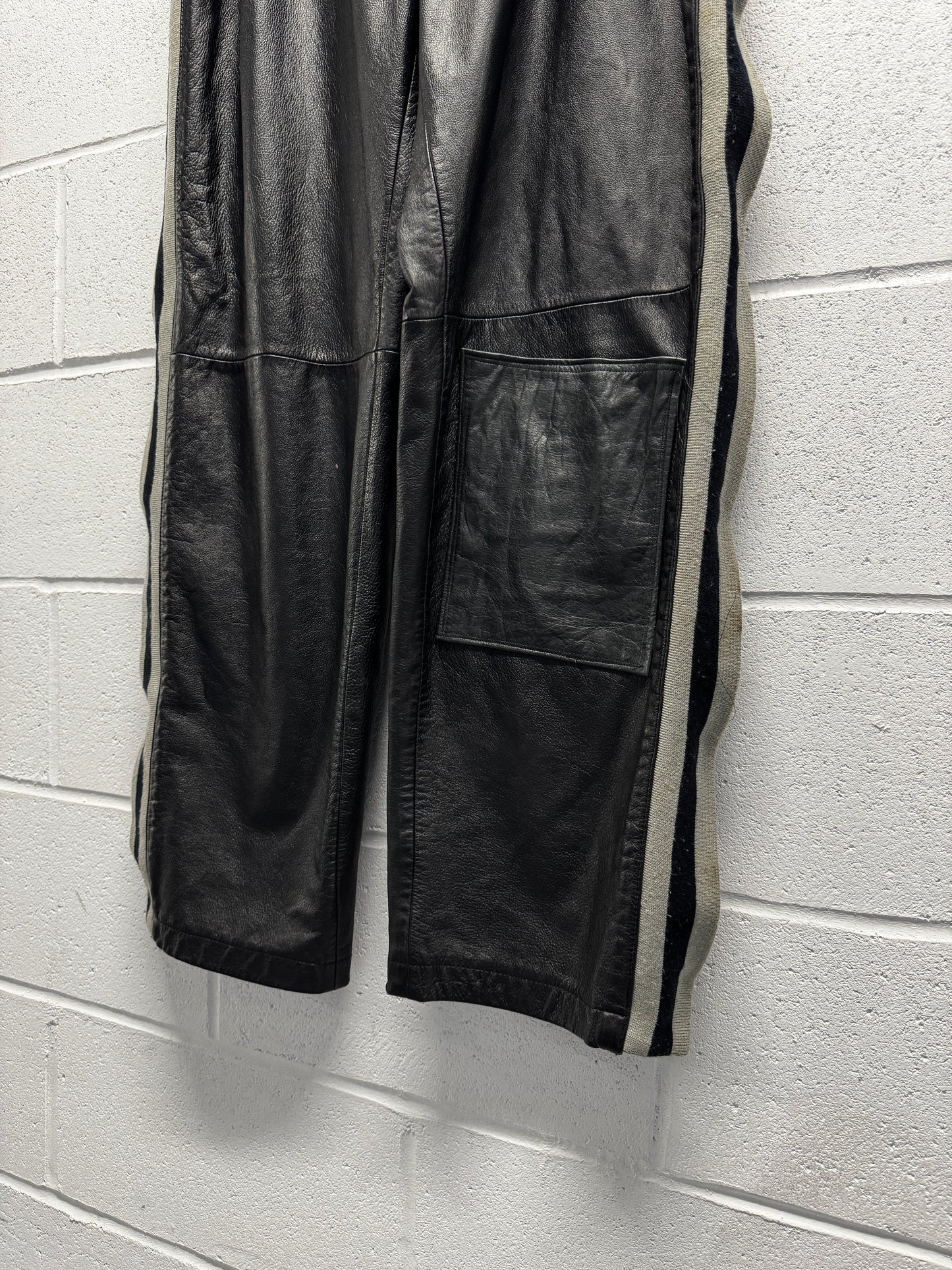 2000s Leather Track Pants [L/XL]