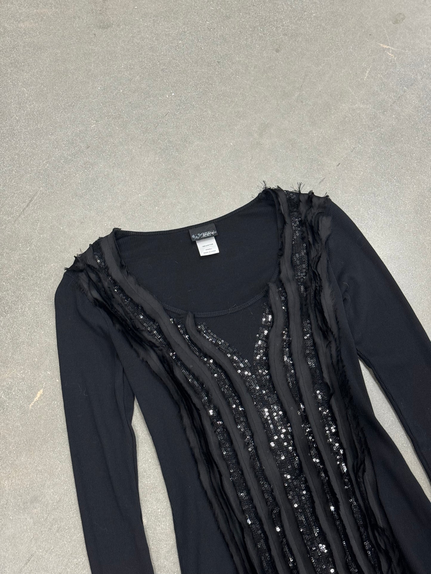 Vintage Y2K Sequin/Bedazzled Texture Top [XS]