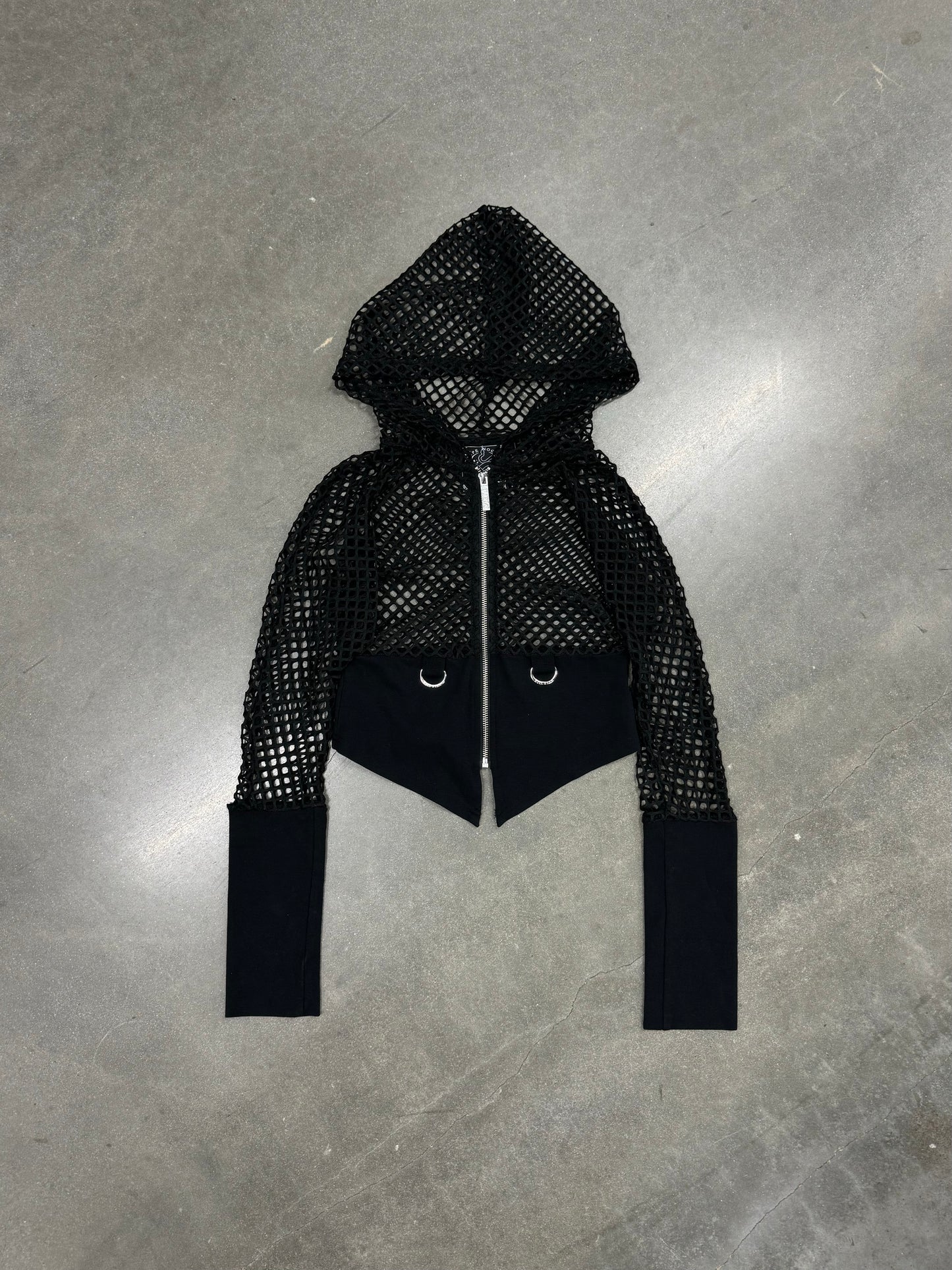 Vintage Y2K Mesh Zip-up Hoodie [S]