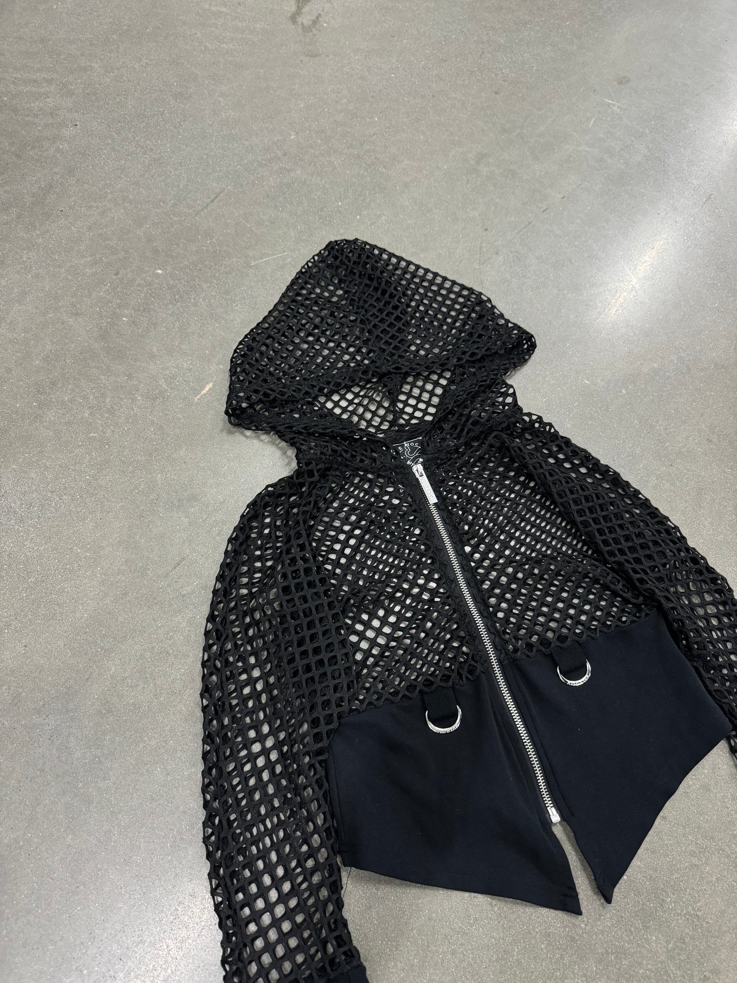 Vintage Y2K Mesh Zip-up Hoodie [S]