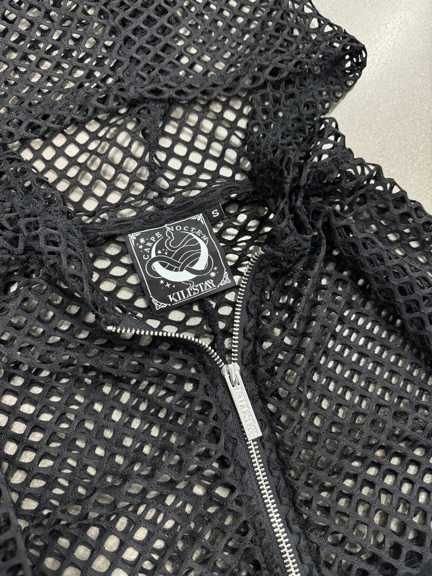 Vintage Y2K Mesh Zip-up Hoodie [S]