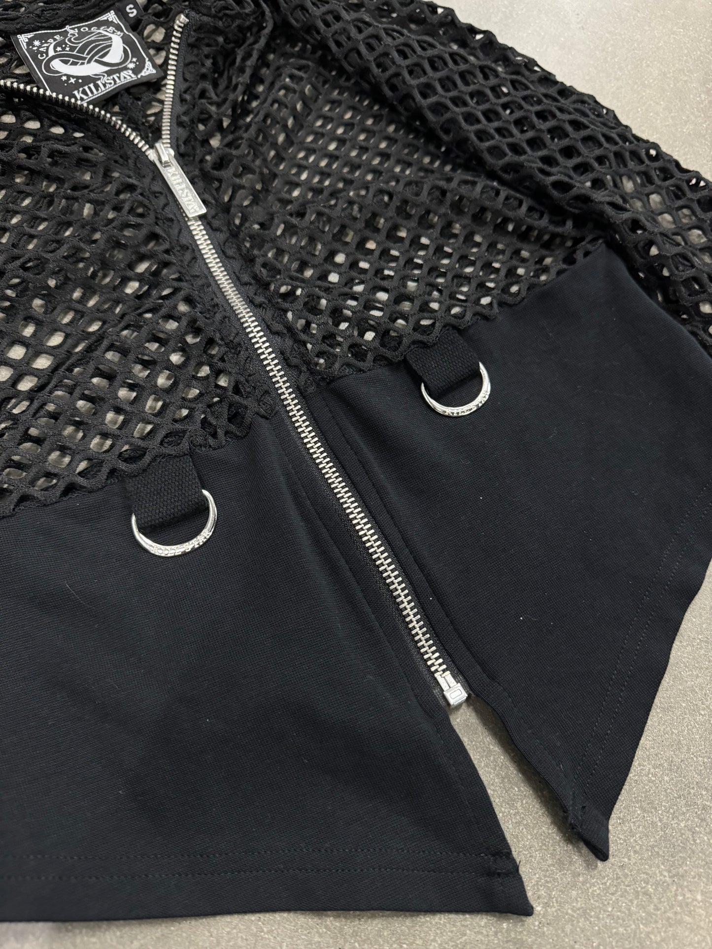 Vintage Y2K Mesh Zip-up Hoodie [S]