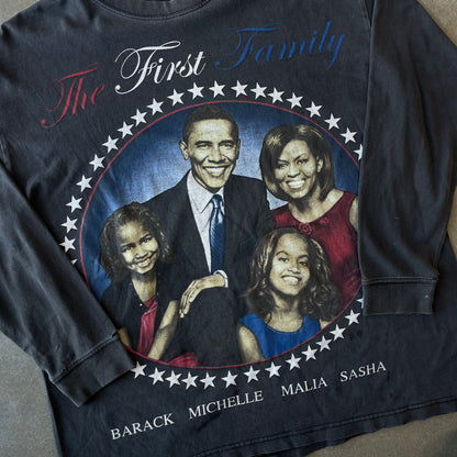 Y2K Faded Obama The First Family Longsleeve [XL]