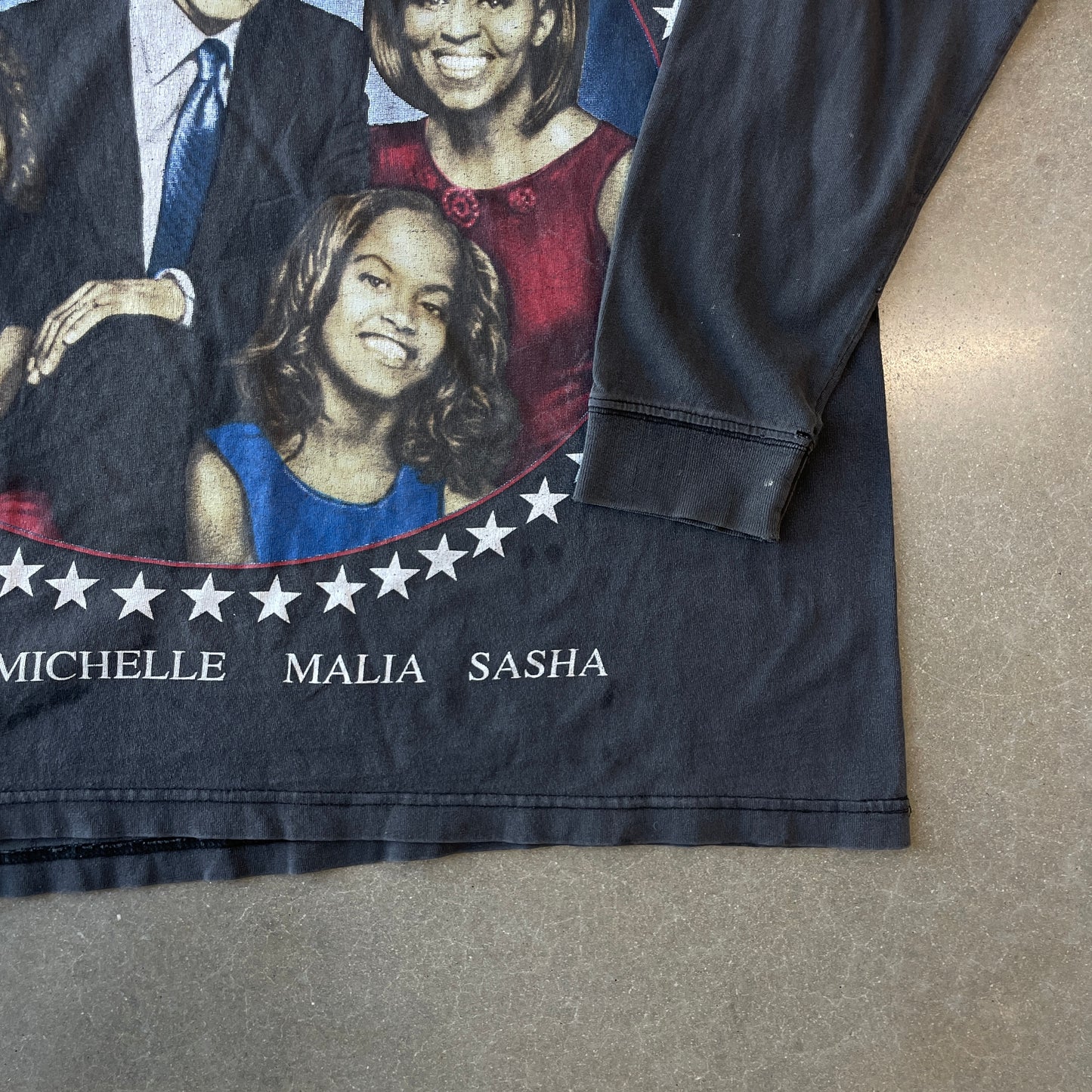 Y2K Faded Obama The First Family Longsleeve [XL]