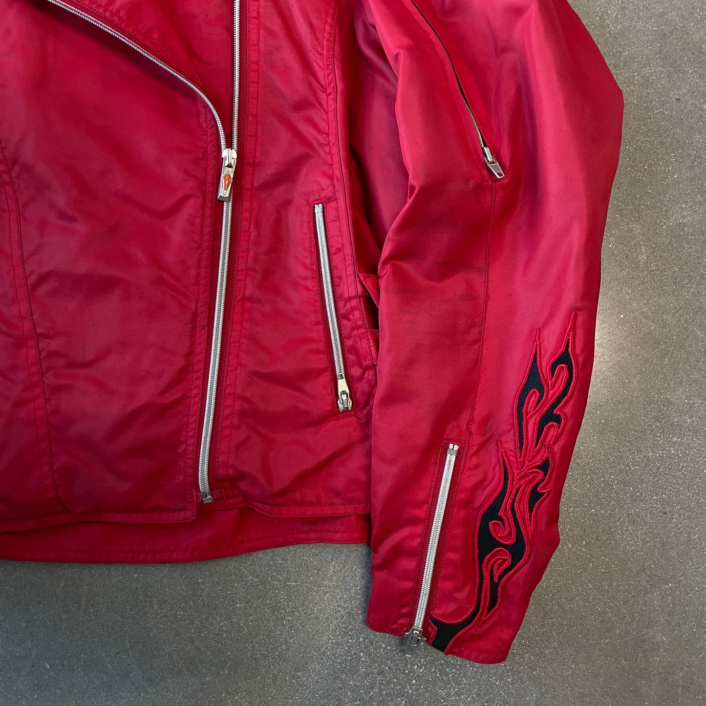 Y2K Orange County Choppers Motorcycle Flame Jacket [M/L]