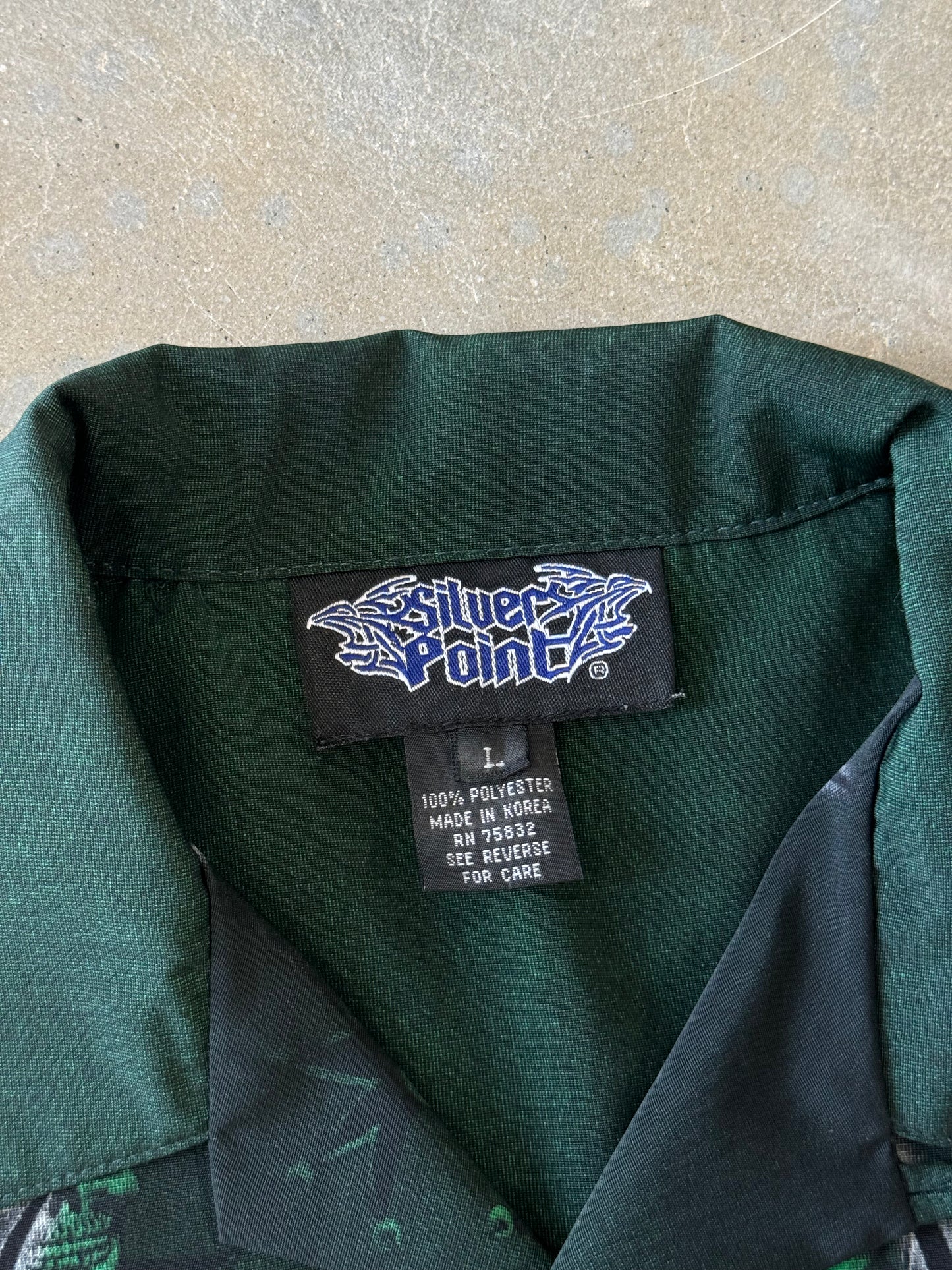 Vintage Y2K Skull AOP Button-Up Shirt [M]