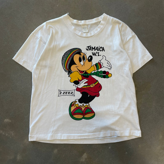 1980s Jamaica Mickey Souvenir Boxy T-Shirt [M/L]