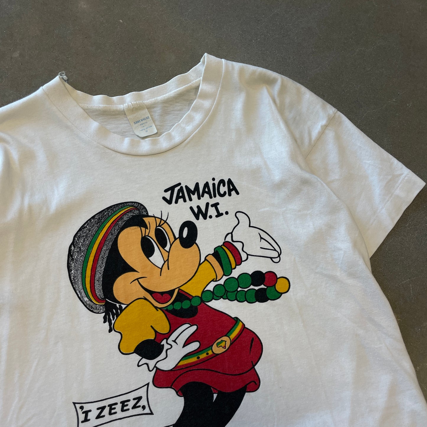 1980s Jamaica Mickey Souvenir Boxy T-Shirt [M/L]