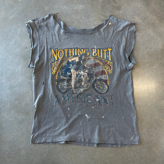 1993 Distressed Nothing Butt American Bike Rally Cut-Off Shirt [L]