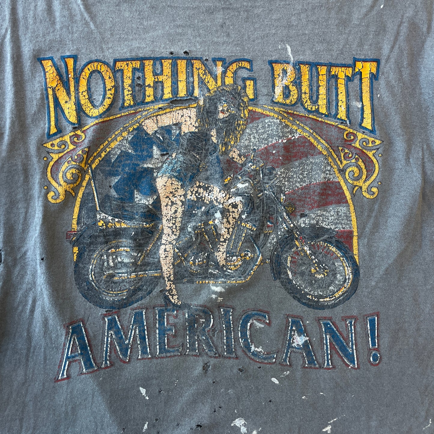 1993 Distressed Nothing Butt American Bike Rally Cut-Off Shirt [L]