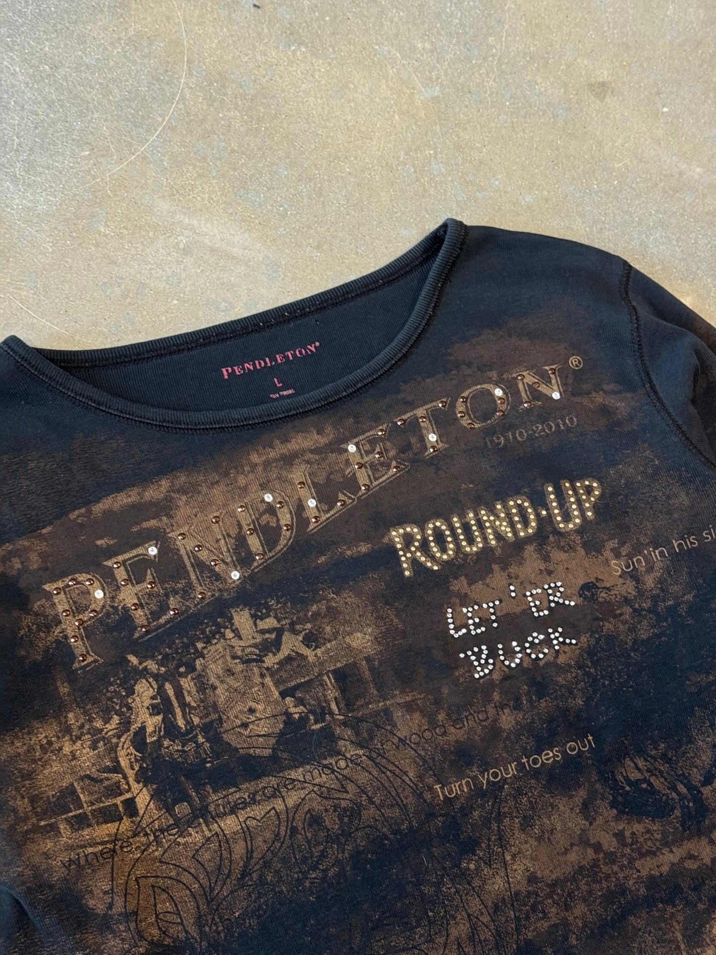 Vintage Y2K Pendleton Bedazzled All Over Print Longsleeve [L]