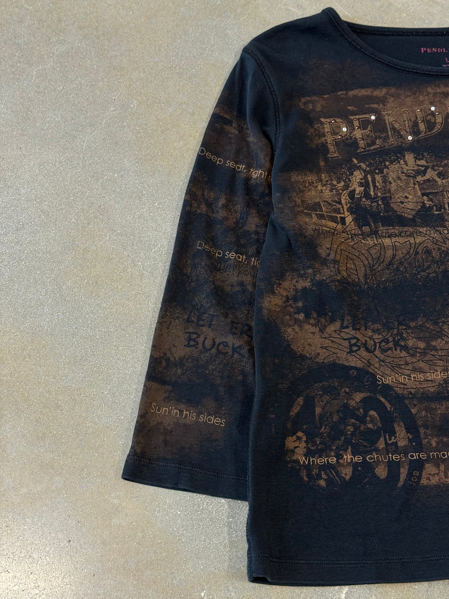 Vintage Y2K Pendleton Bedazzled All Over Print Longsleeve [L]