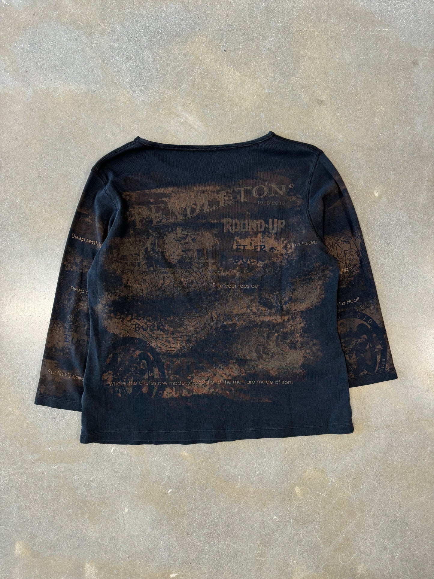 Vintage Y2K Pendleton Bedazzled All Over Print Longsleeve [L]