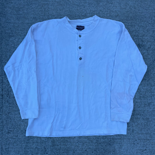 1990s Distressed Basic Equipment Henley T-Shirt [L]