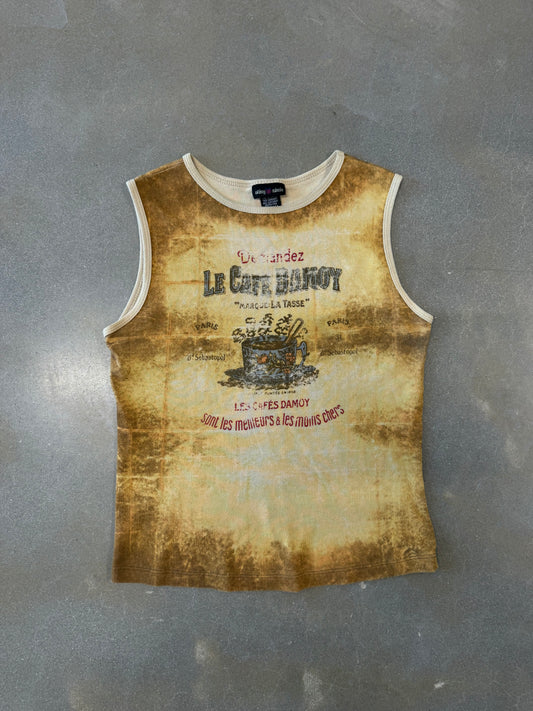 Vintage Y2K Skinny Minnie Le Cafe Damoy Sleeveless T-Shirt [M/L]