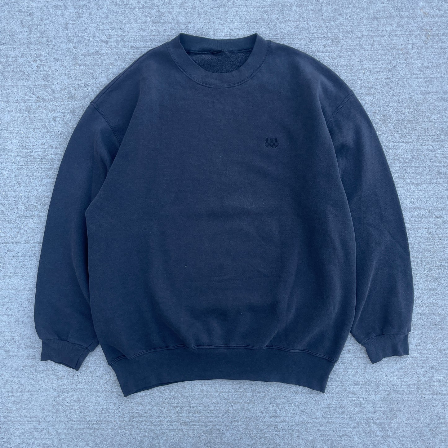 1990s Faded Black Olympic Crewneck [L/XL]