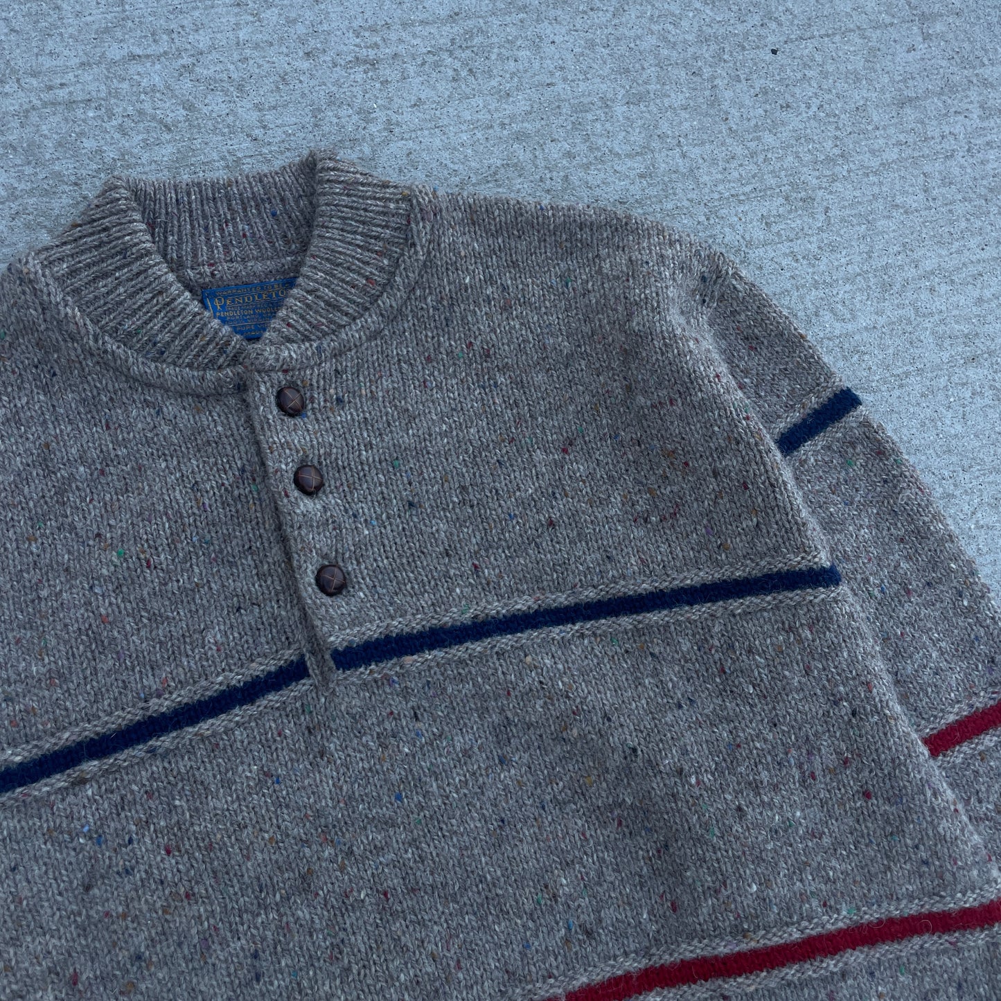 1970s Pendleton Henley Wool Sweater [XL]