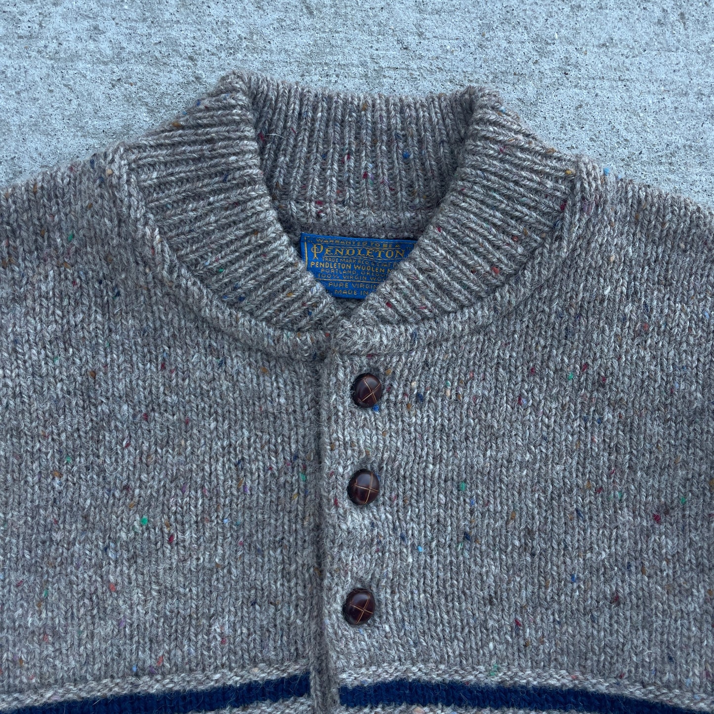 1970s Pendleton Henley Wool Sweater [XL]