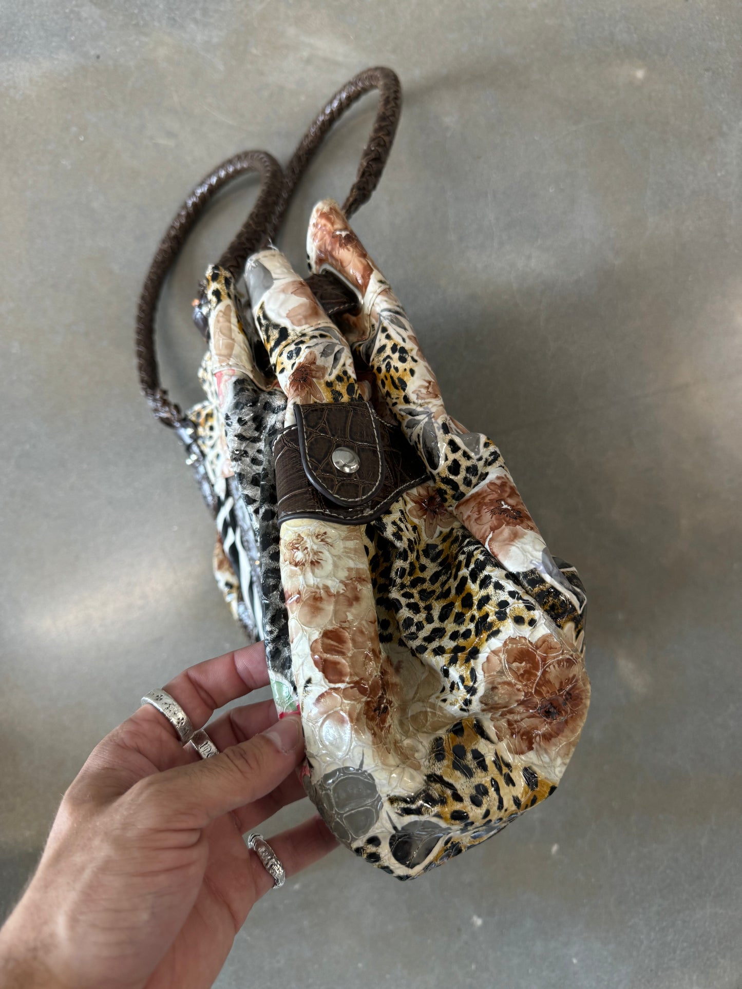 Vintage Y2K Bedazzled Cross Multi-Animal Print Purse [OS]