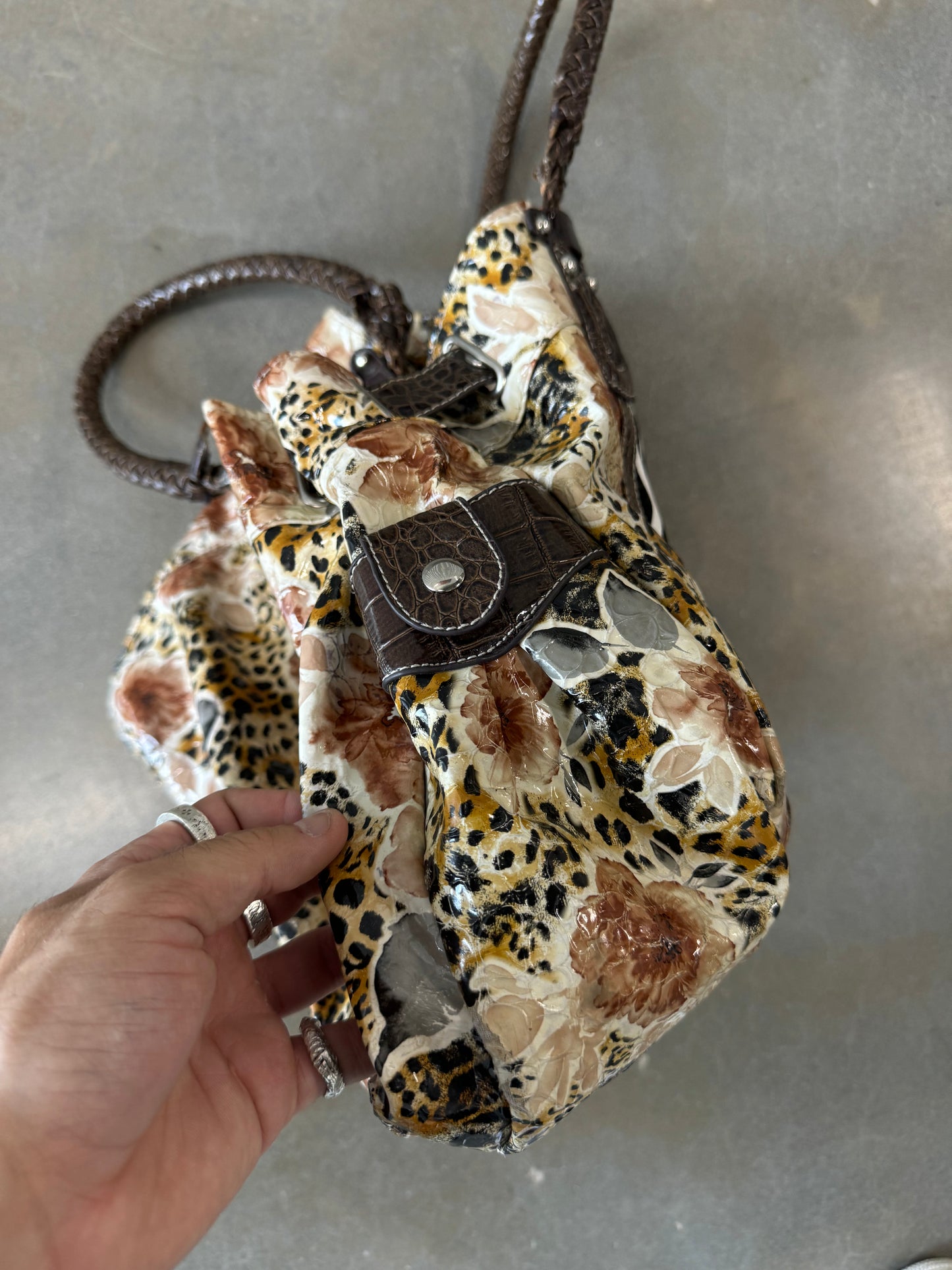 Vintage Y2K Bedazzled Cross Multi-Animal Print Purse [OS]