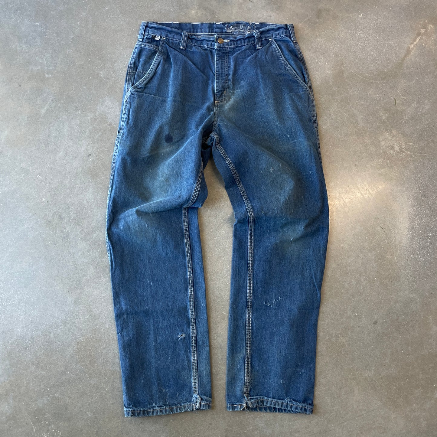 1990s Distressed Carhartt Fire Resistant Denim [34x34]