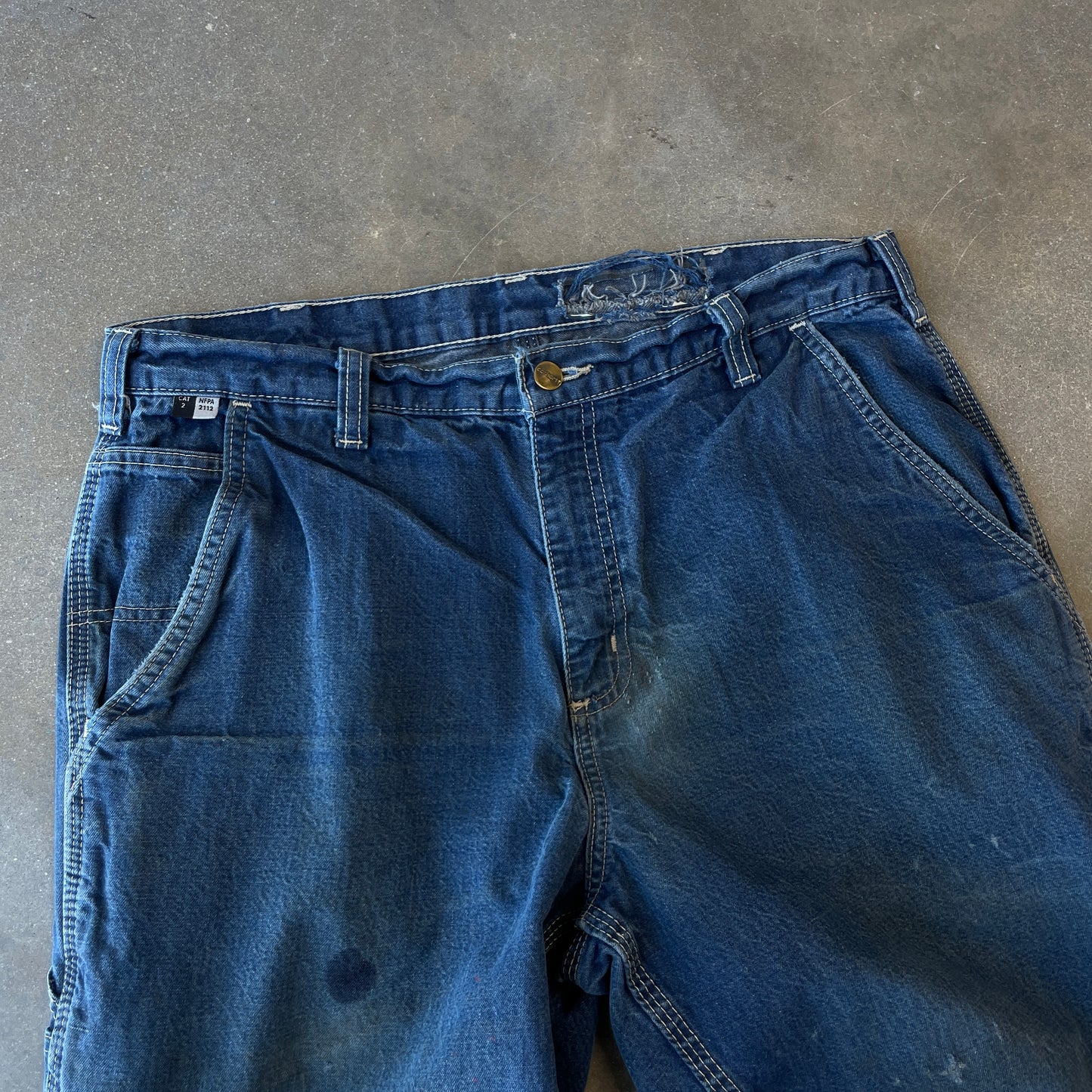 1990s Distressed Carhartt Fire Resistant Denim [34x34]
