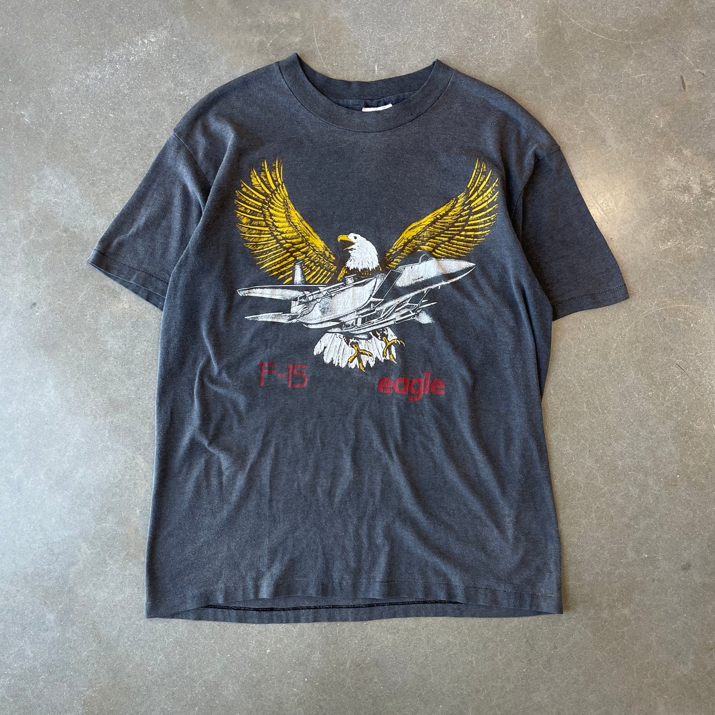 1980s Faded F-15 Graphic T-Shirt [XL]