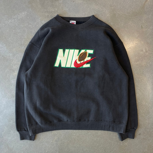 1990s Nike Center Leather Logo crewneck [XL]