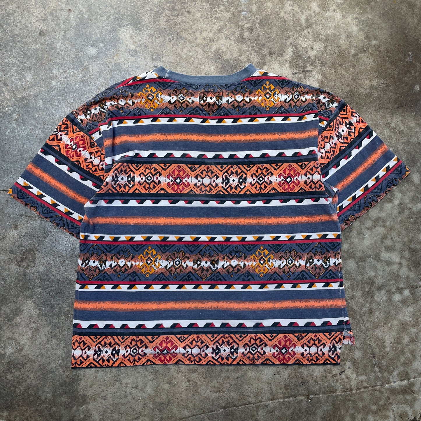 1990s Aztec All Over Print T-Shirt