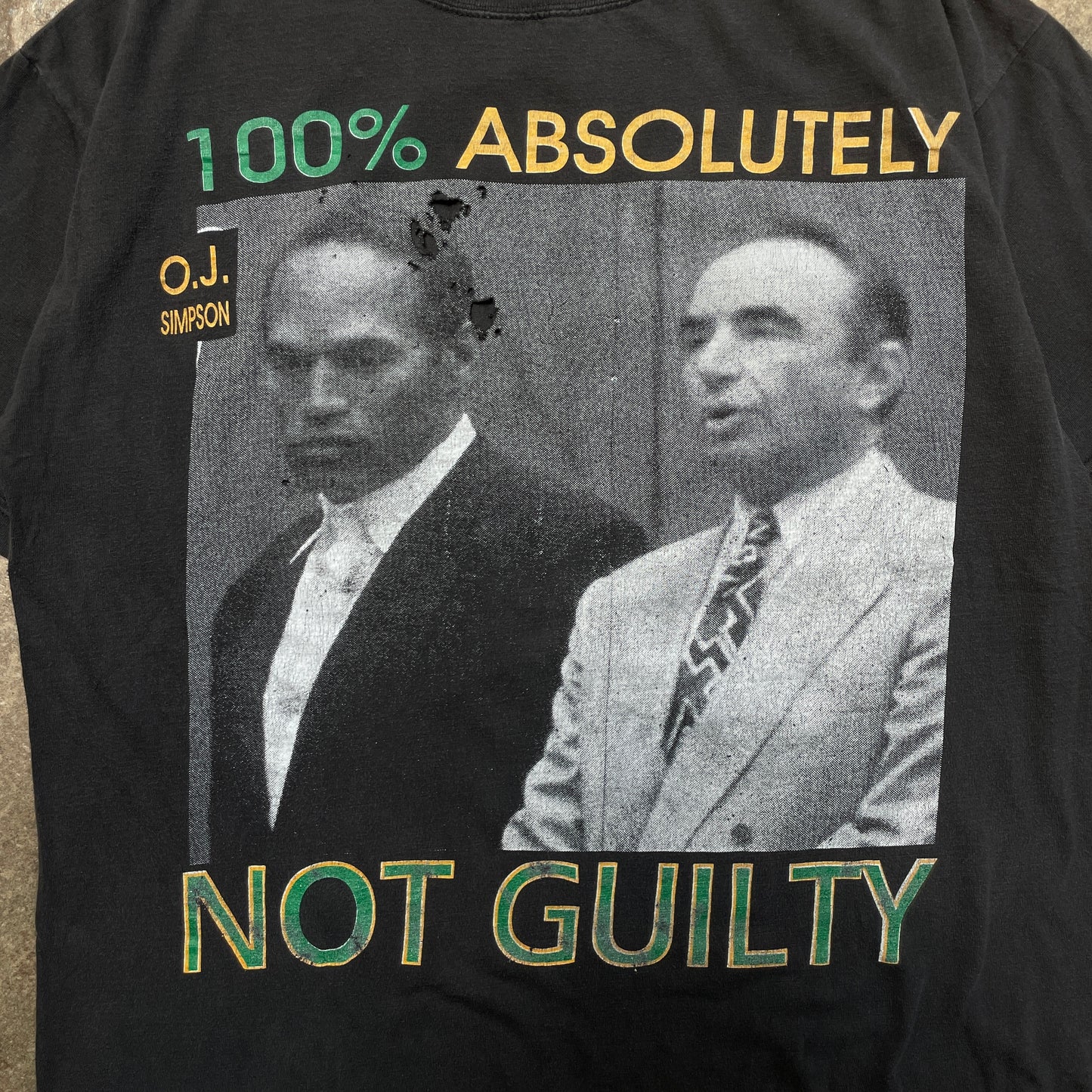 1990s OJ Simpson 100% Absolutely Not Guilty T-Shirt