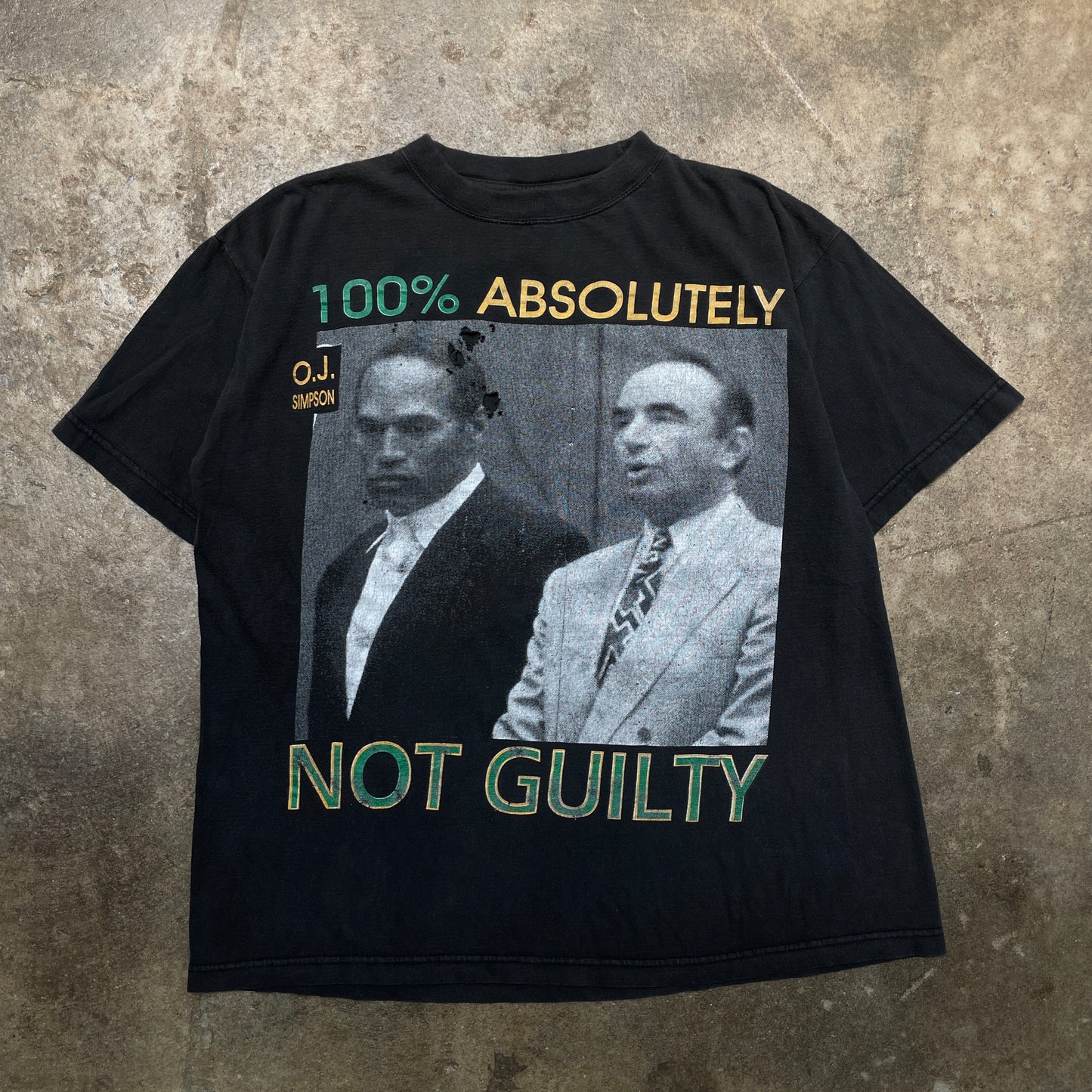 1990s OJ Simpson 100% Absolutely Not Guilty T-Shirt