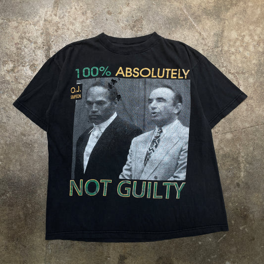 1990s OJ Simpson 100% Absolutely Not Guilty T-Shirt