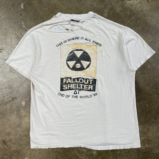 1989 Distressed Radiation Fallout Shelter T-Shirt